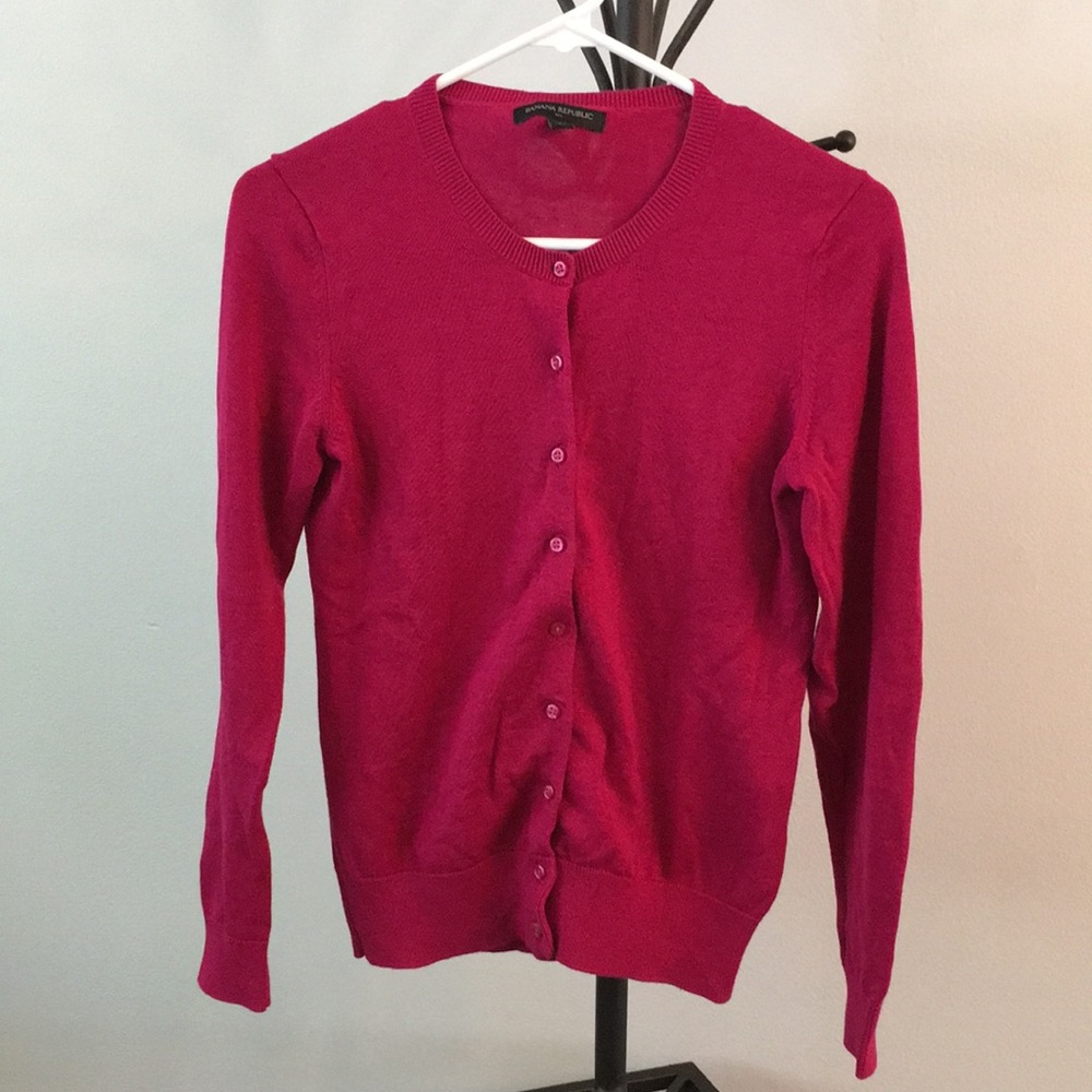 Banana Republic magenta button cardigan size S